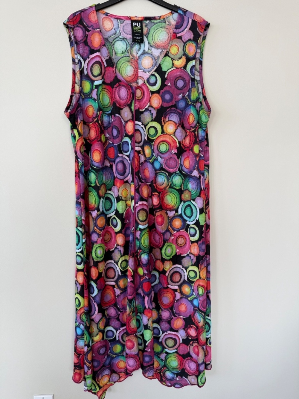 Pure Essence Colourful Abstract Dress XL Made in Canada Artsy Boutique Style - Picture 5 of 8